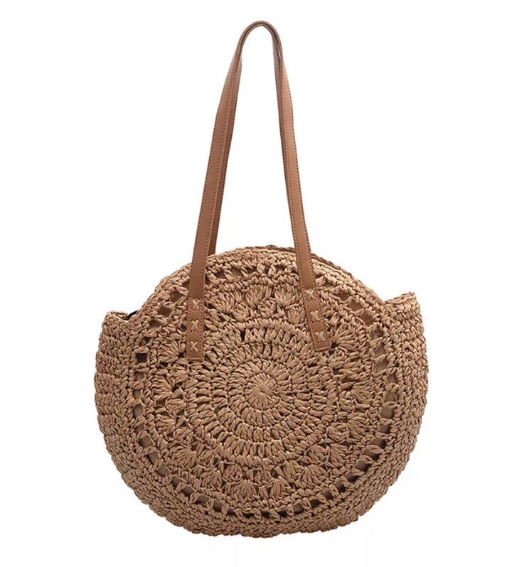 Round shop woven bag