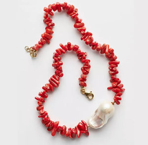 Coral/Pearl Necklace