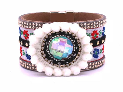 Boho Bracelet - White Sparkle